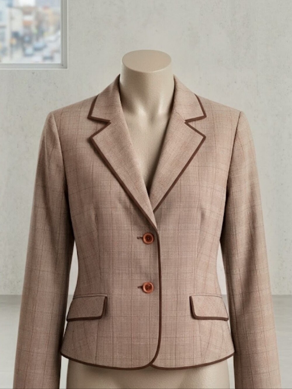 Tahari ASL Women's Plaid Blazer - Brown